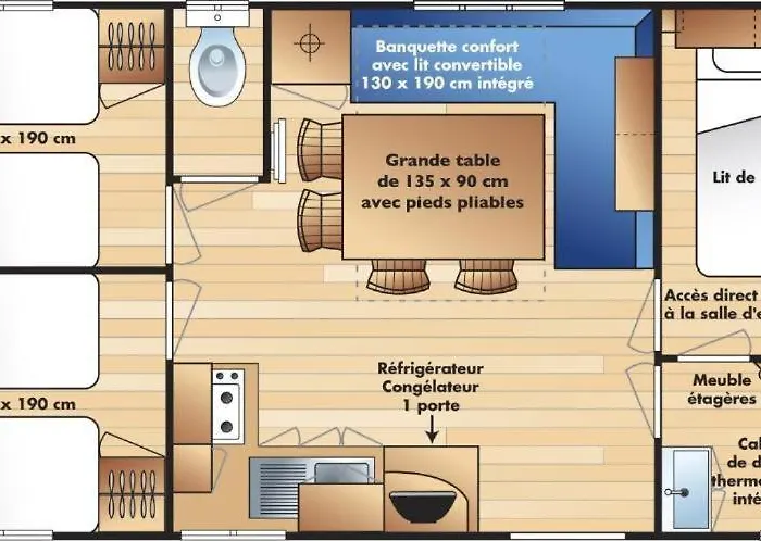 Hébergement de vacances M.home Acces F004 3chbr/6pers